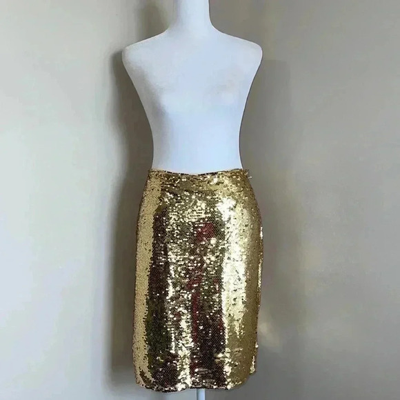 Marc New York Gold Side Zip Sequin Mini Skirt​​ - Picture 1 of 8